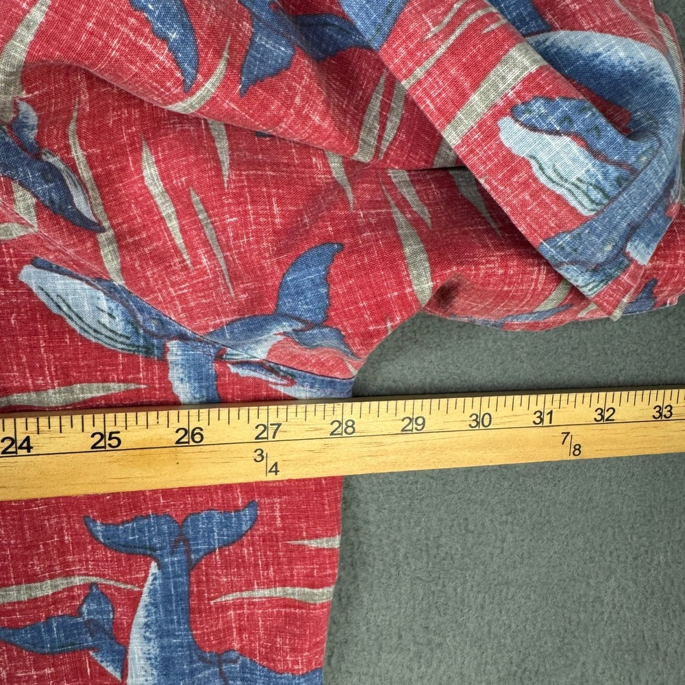 Reyn Spooner Dietrich Varez Humpback Whale Aloha Shirt Red XXL Hawaii Made - Picture 6 of 7